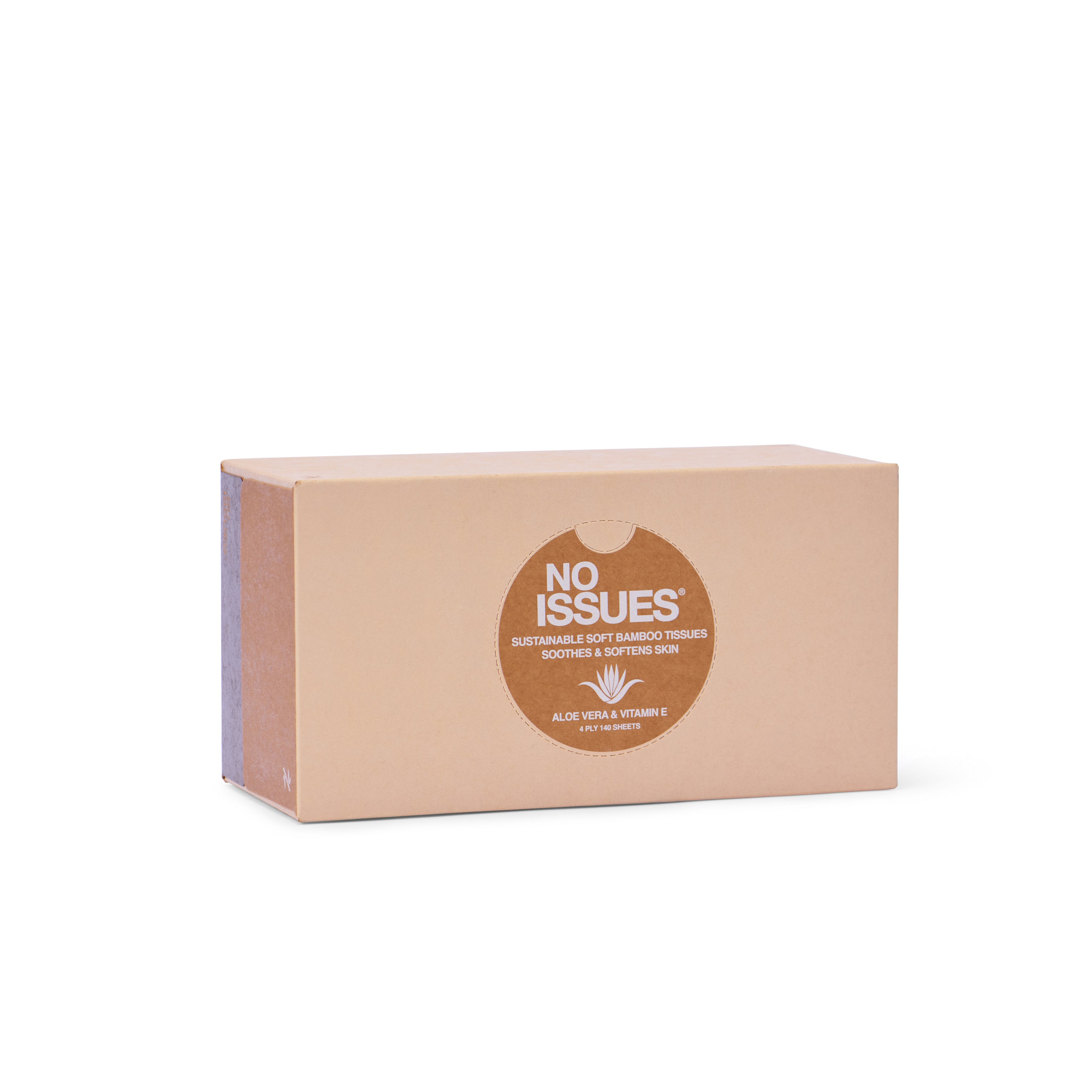 No Issues 4Ply Tissues With Aloe Vera & Vitamin E Assorted 140 pack 100% Bamboo (Vanille colorway)