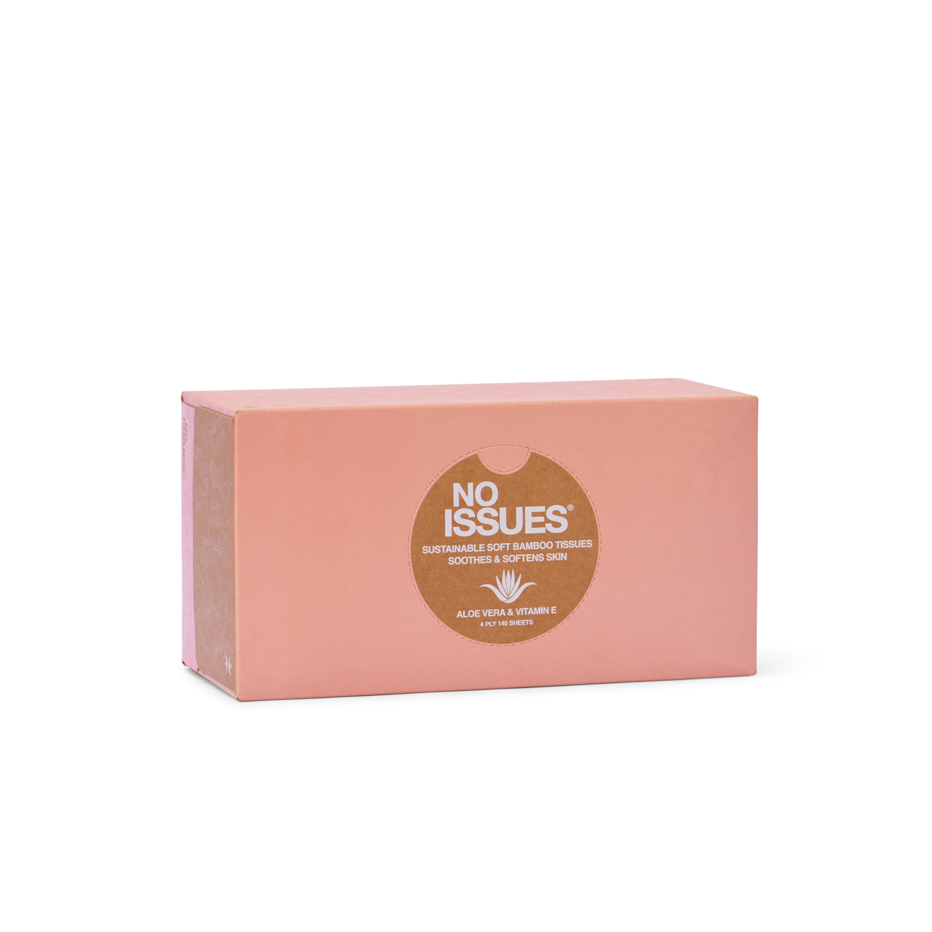 No Issues 4Ply Tissues With Aloe Vera & Vitamin E Assorted 140 pack 100% Bamboo (Vanille colorway)