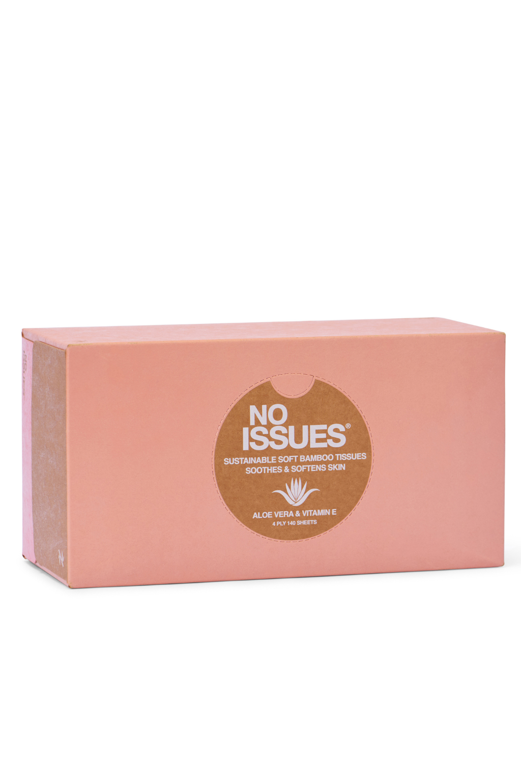 No Issues 4Ply Tissues With Aloe Vera & Vitamin E Assorted 140 pack 100% Bamboo (Peche colorway)