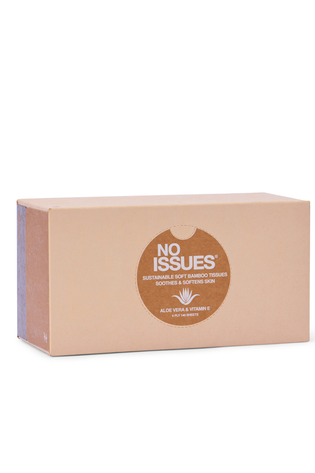 No Issues 4Ply Tissues With Aloe Vera & Vitamin E Assorted 140 pack 100% Bamboo (Brown colorway)